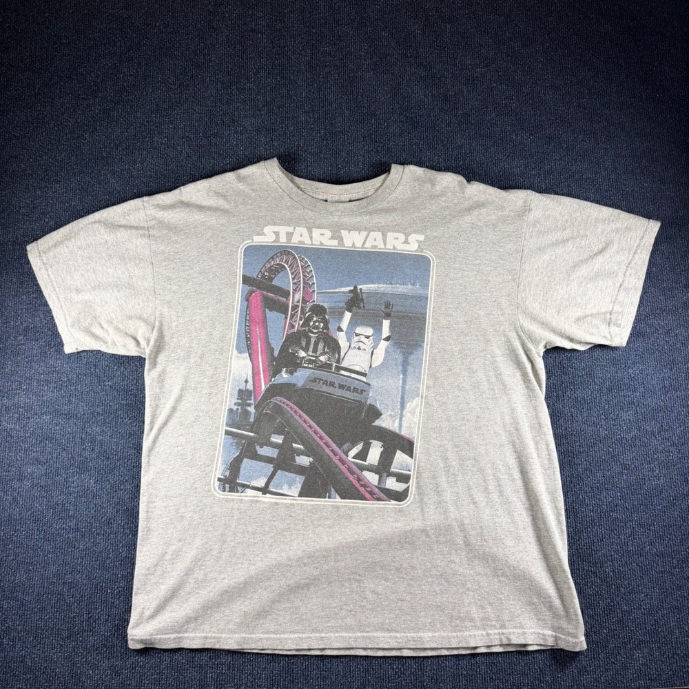 Star Wars Vader Stormtrooper Coaster Graphic Tee XL Pit23.5 Gray Cotton